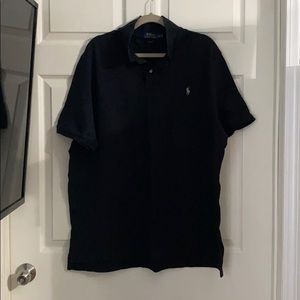 Black Men’s polo shirt with white horse- XXL